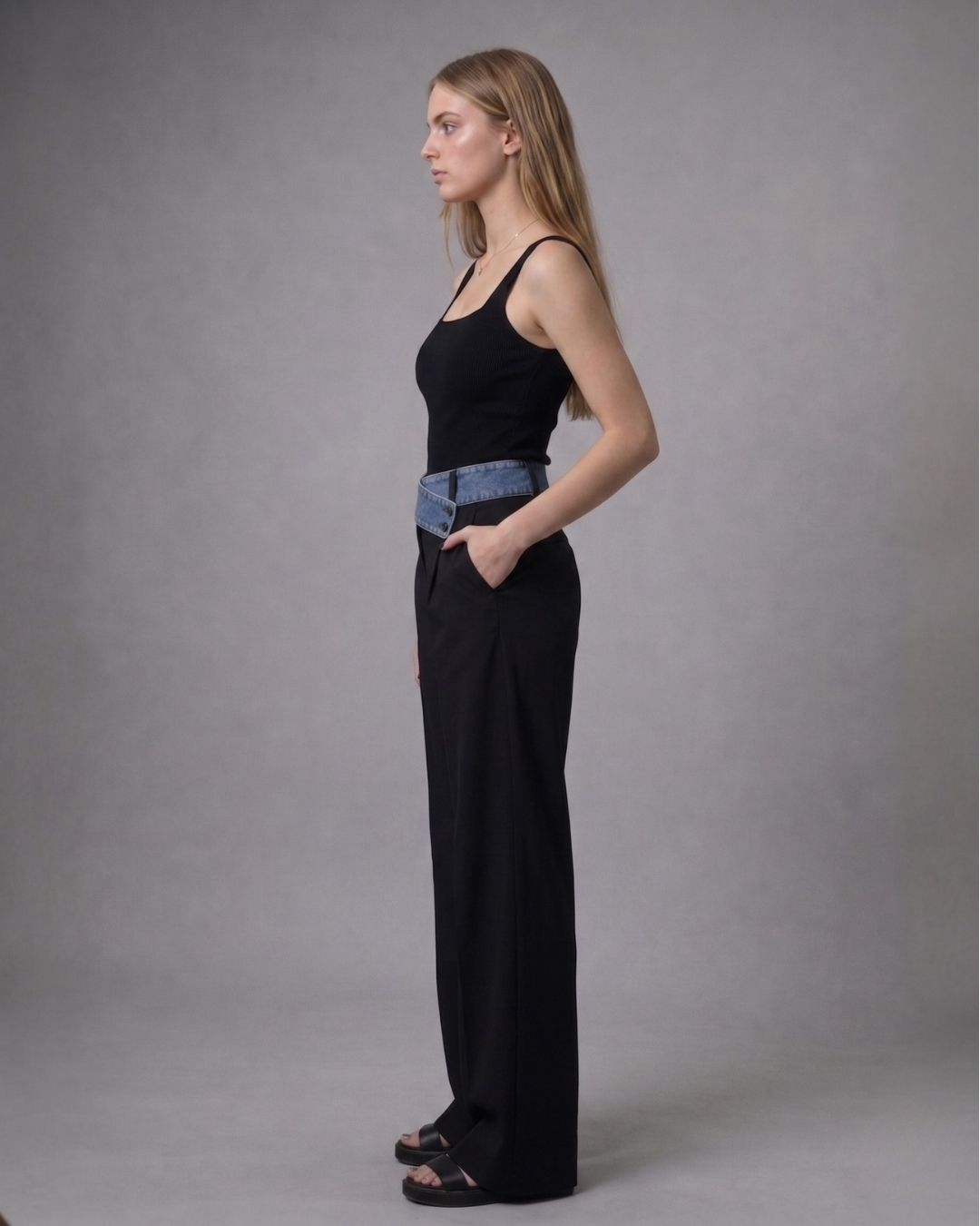 Cross-Over Denim Detail Pant — alternate view